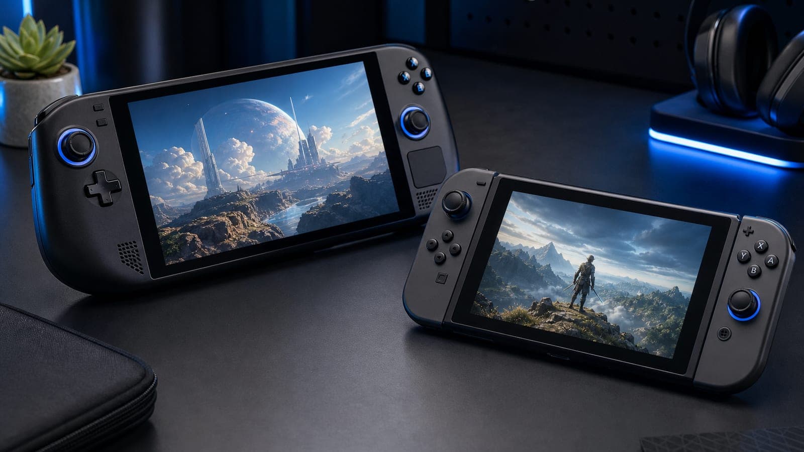 Steam Deck OLED and Nintendo Switch handheld gaming comparison